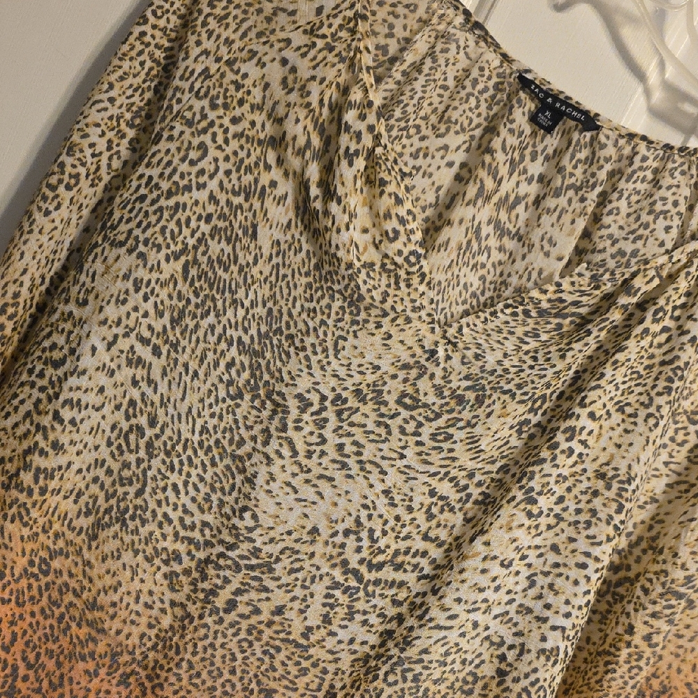 Zac & Rachel Ombre Leopard Print Boho Top